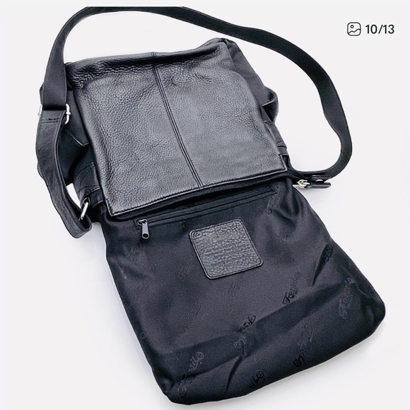 Fossil Black Leather and Nylon Messenger Bag - Picture 9 of 13